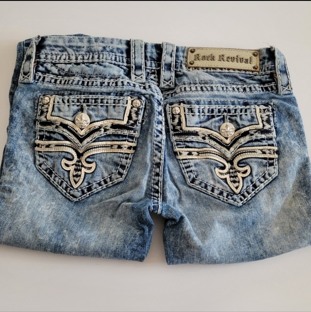 Rock Revival Indi Skinny Blue Jeans Size 25 - Picture 5 of 11